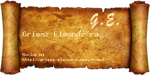 Griesz Eleonóra névjegykártya